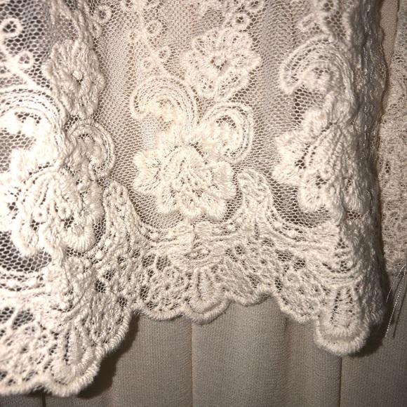 JellaCouture Dress Maxi Button Back Elastic Waist Attached Lace Top Scoop Neck - Picture 5 of 8